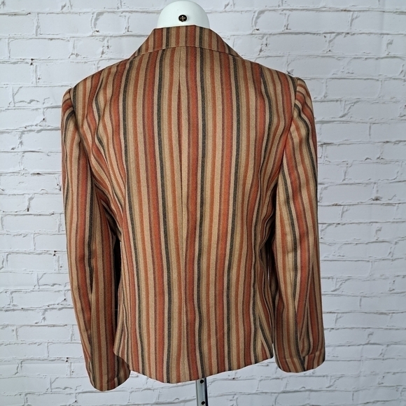 VINTAGE Bernard Cowan pure virgin wool Striped Blazer - Picture 6 of 14